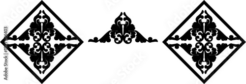 traditional pattern of sumatera. floral pattern with dark color