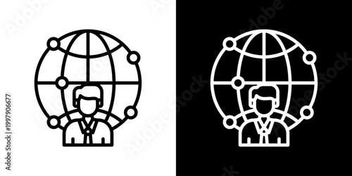 Representative Icon Set Vector Collection Isolated In Black And White