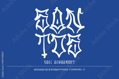 Photos Cali gangsta style graffiti font with Chicano script letters, perfect for West Coast streetwear, tattoos, and hip-hop branding