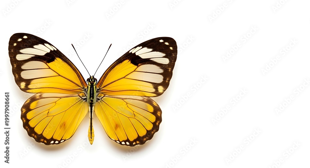 Fototapeta premium Yellow butterfly isolated on white background