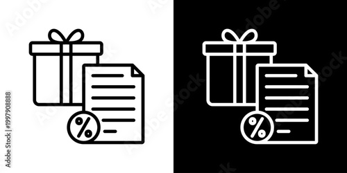 Gift Icon Set Vector Collection Isolated In Black And White
