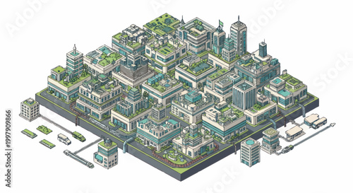 Quadro su tela Cityscape with buildings and skyscrapers.