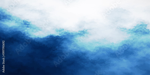 A fluffy white cloudscape drifts across a bright summer heaven as the sun illuminates a high blue sky and clear day atmosphere for a beautiful nature background