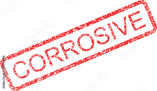 Corrosive material warning stamp vector
