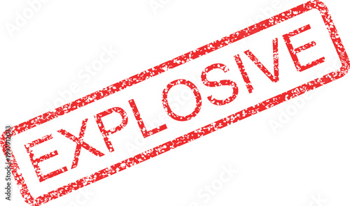 Explosive hazard warning stamp vector