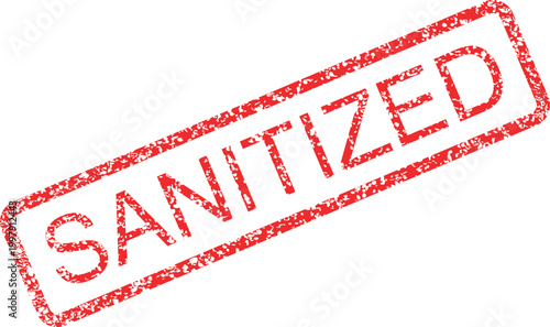 Sanitized hygiene approved stamp vector