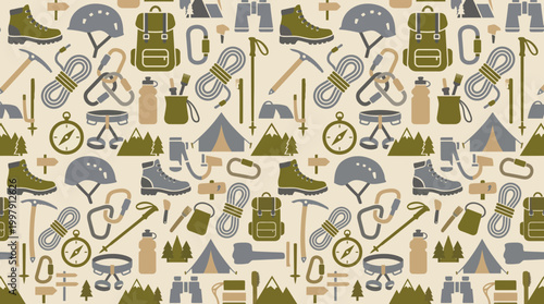 Patterned Kitchen Utensils and Drinkware Motif with Bottles and Jars for Design Projects.