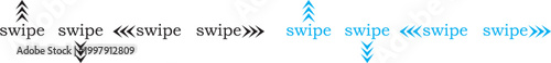 Swipe Icon Set. Mobile app gestures and navigation symbols. Gesture Interaction sign. Set of SWIPE Direction Icons with Arrows Indicating Left, Right, Up, and Down Gestures for Touch Interfaces