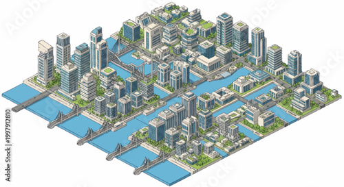 City Skyline with Modern Buildings.