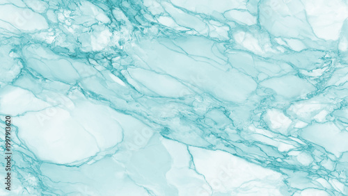 Blue marble texture with white and turquoise veins pattern design element