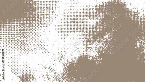 Brown and white grungy texture with dots and spots pattern design element