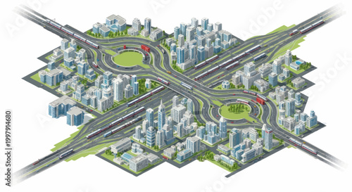 Fotografia City Infrastructure with Interchange Roads.