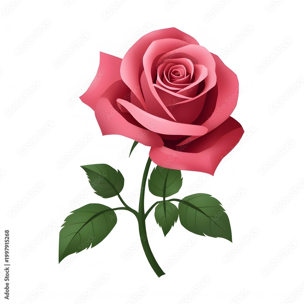 Naklejka premium single red rose