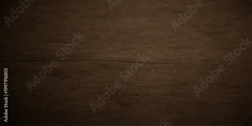 Vintage grunge paper texture overlays a dark brown wooden plank surface with a natural oak grain pattern and weathered timber board details