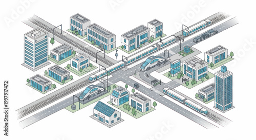 City Infrastructure with Roads and Buildings.
