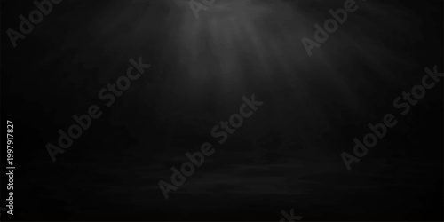 Light in the Dark Grunge Vintage Textured Black Background with Soft Glow and Dark Surface Texture