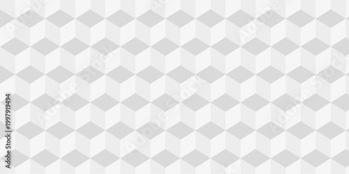 Abstract white cube grid polygon decoration block hexagon geometric texture background. block construction surface cubic wall square creative business texture background.