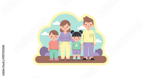 Happy Family Portrait A Diverse and Loving Group of People