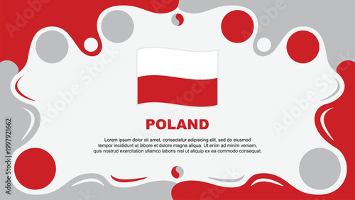 Poland Flag Abstract Background Flat Design Template. Poland Independence Day Banner Wallpaper Vector Illustration. Poland