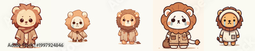 lion beggar vector with sad expression