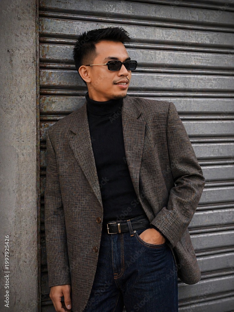 Obraz premium young man asia in a jacket