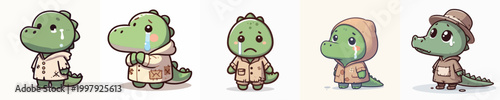 crocodile beggar vector showing sad expression