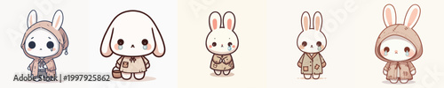 vector of poor beggar rabbit with sad expression
