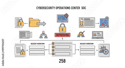 Cybersecurity operations center soc data flow diagram for information security