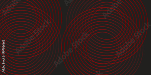 Abstract Red and black vector abstract 3D futuristic modern neon banner with circle outline. Eps 10