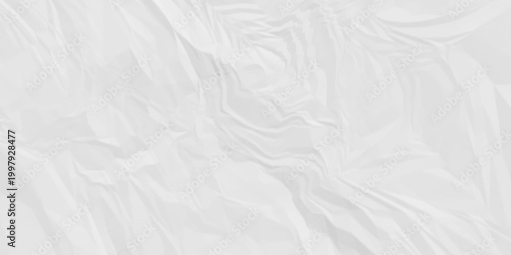 Fototapeta premium White paper wrinkled texture for background space. Rough white paper. Paper texture, recycled creased paper background.