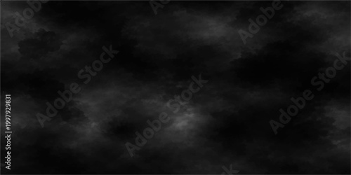 A dark and moody black smoke background features a swirling texture of mist and steam that creates a cinematic storm cloudscape backdrop for dramatic motion design