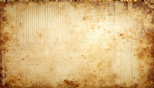 Vintage old paper texture background with subtle creases, faded stains, and rough grain, perfect for antique or historical design themes