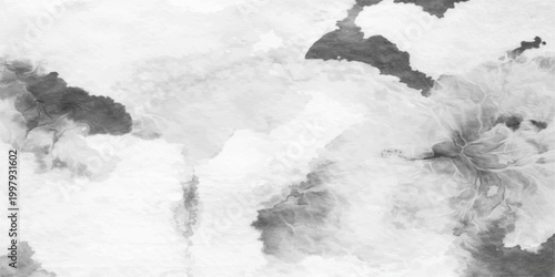 Vintage old paper texture background featuring an abstract world map with grunge earth tones and subtle white clouds floating across a weathered sky