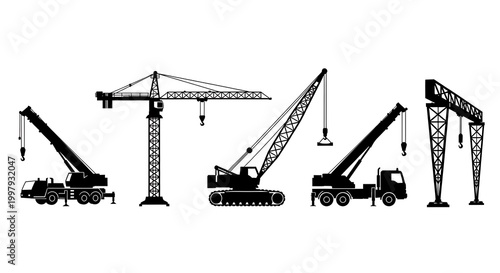 Heavy construction equipment cranes.