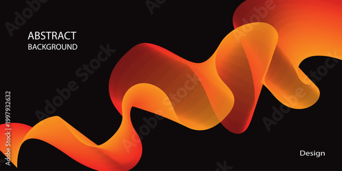 Abstract orange wave with dynamic gradient background modern digital art