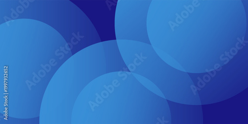 Abstract blue background with circles. Vector illustration