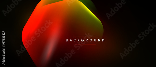 Abstract fluid shapes, vibrant colors blend into dark background. Text reads BACKGROUND. Modern design, dynamic composition.