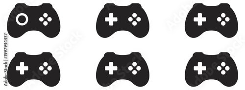 Game controller icon gamepads vector icon set video game console icon, gaming device and entertainment control symbols, esports and digital gameplay