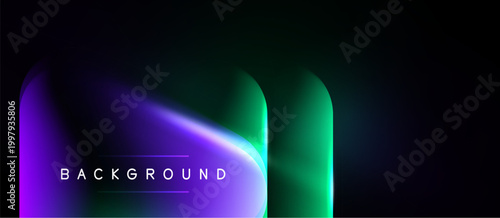 Abstract gradient background. Vivid purple, green hues blend smoothly. Modern design element for digital projects. Minimalist aesthetic.
