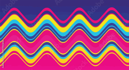 Vibrant multicolored wavy pattern design with pink yellow blue and purple hues for creative projects and decorative uses