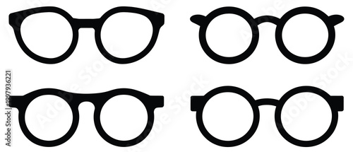 Glasses icon set of glasses icons, eyewear symbol collection, vision correction and optical frame