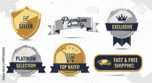 Collection of Quality Assurance Badges and Seals for Online Shopping