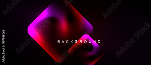 Abstract vibrant shapes blend, creating dynamic background. Colors shift from red to purple, offering modern aesthetic.