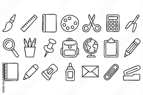 Janitorial equipment icons for cleaning maintenance hygiene and housekeeping work