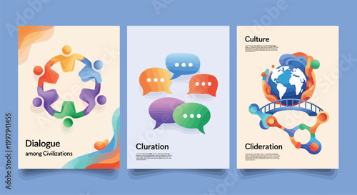 Multicultural Communication Diverse Conversations Global Connection Concept Dialogue Among Cultures Collaboration and Consideration