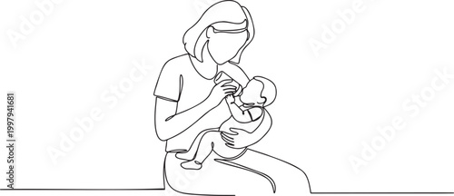 107_continuous line art mothe_traced
