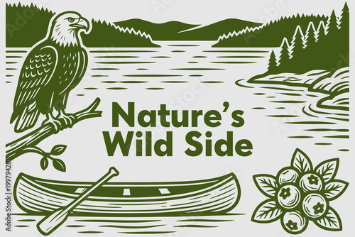 Natures Wild Side Canoe Poster