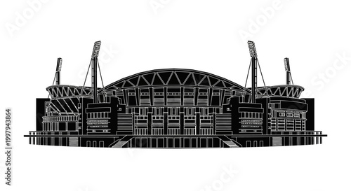 Adelaide Oval Stadium Silhouette ? Iconic Sports Venue Vector Art