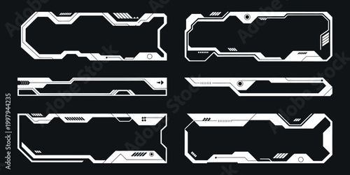Futuristic HUD UI Interface Set, Sci Fi Virtual Reality Dashboard Display with Data Analytics, Statistics Infographics, High Tech Digital Screen Vector Illustration