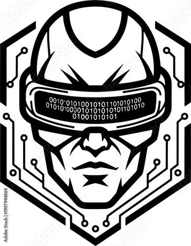 Modern Cybersecurity Guardian and Digital Protection Mascot Logo Design, 